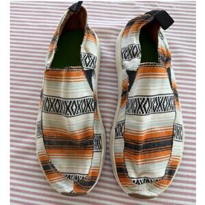 Men's Sanuk Donny Funk Slip on shoes Size 9  Baja Aztec Print black orange gray